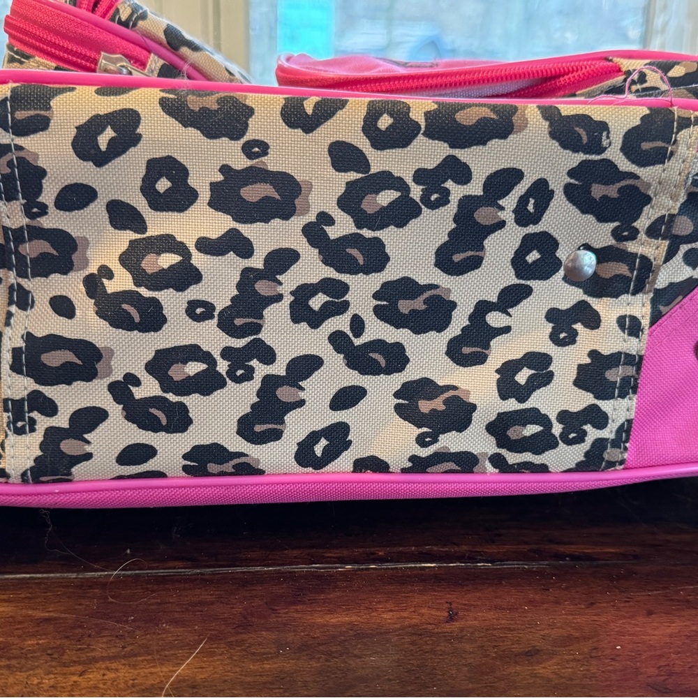 Lily’s Kids Pink Leopard Print Rolling Backpack- 16 x 12 - Picture 13 of 16